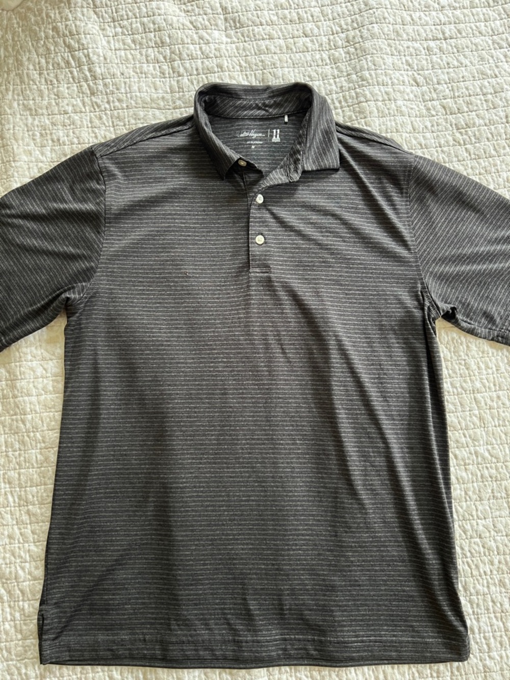 Men's Gray Striped Polo Golf Shirt